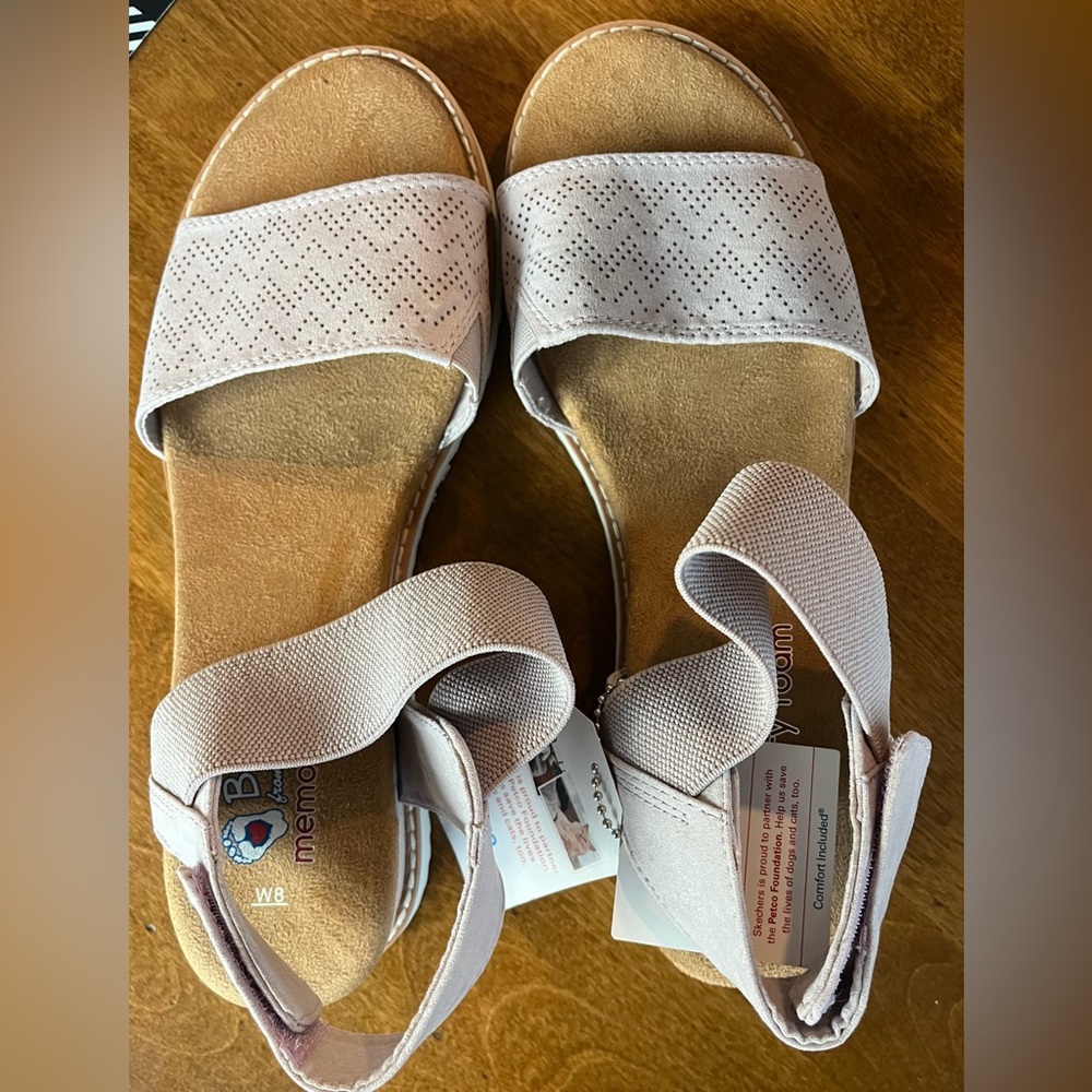 BOBS Skechers Women's Sandals Memory Foam Light Lavender New With Tags - Picture 3 of 7
